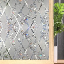Window Film Sticker 3D Frosted Film Decorative Glass Door Window Anti-UV Glass Stickers Non-Adhesive Bamboo Pattern 45x100cm