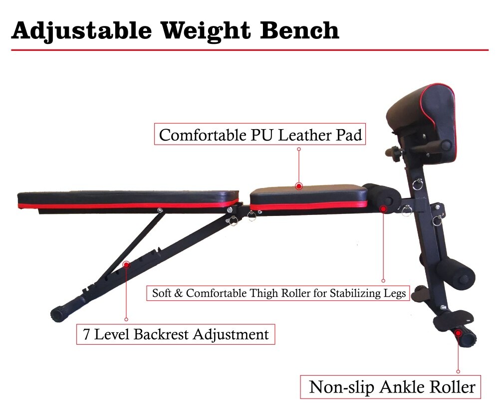 Workout Bench Weight Bench Adjustable Strength Training Bench for Home Gym Full Body Workout Equipment O2K0018