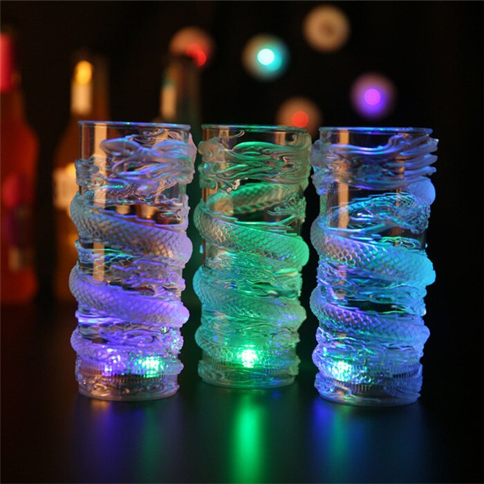 Luminous Mug Led Colorful Luminous Beer Mug, Water Induction Pineapple Mug, Bar Dragon Mug, Cheer Supplies: Dragon Pillar Cup