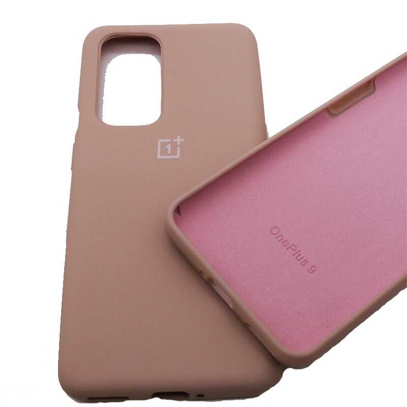 Original OnePlus 9 9pro Case Liquid Silicon Back Cover One Plus 9 9 pro Soft Case Shockproof Full Protectiver Case: For Oneplus 9 / Pink