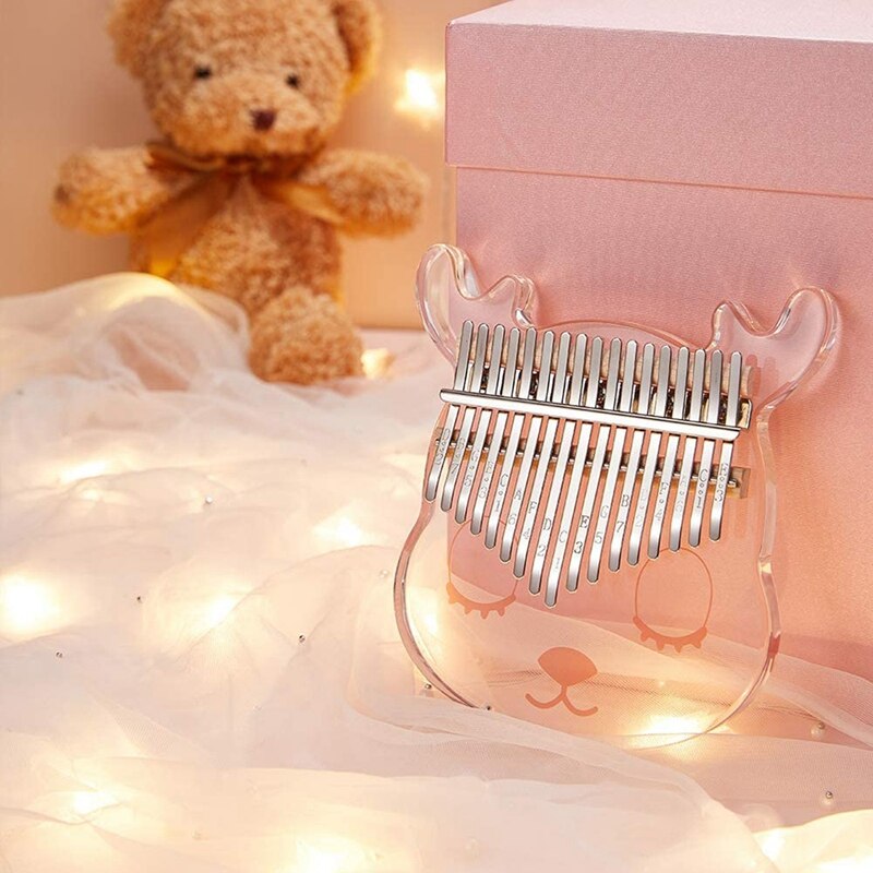 Cega 17 tangenter kalimba tommelfinger klaver, mini bærbart klaver kalimba crystal, fødselsdag, børn voksne begyndere, sød hjort