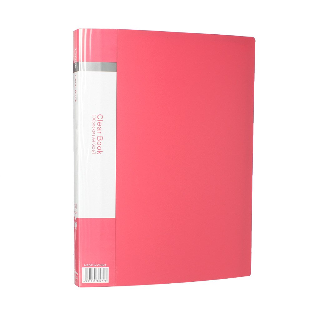 PVC clair livre A4 papier fichier dossier 30 poche présentation Document Rectangle bleu clair jaune violet couleurs, 1 PC