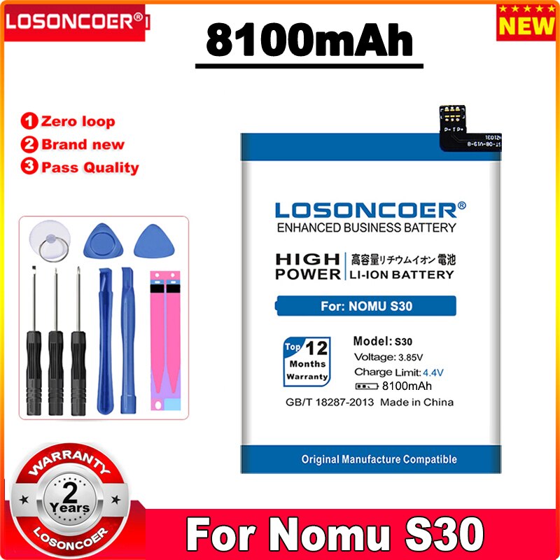 Losoncoer S30 8100Mah Vervangende Batterij Voor Nomu S30 Smart Telefoon Batterij