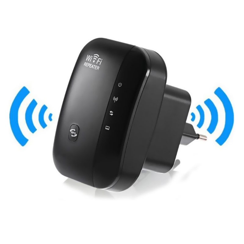 300m Wifi Repeater US EU Plug Signal Amplifier Extended Network Enhancer Home Router Through The Wall Bedroom Receive Moving: black / Bundle2