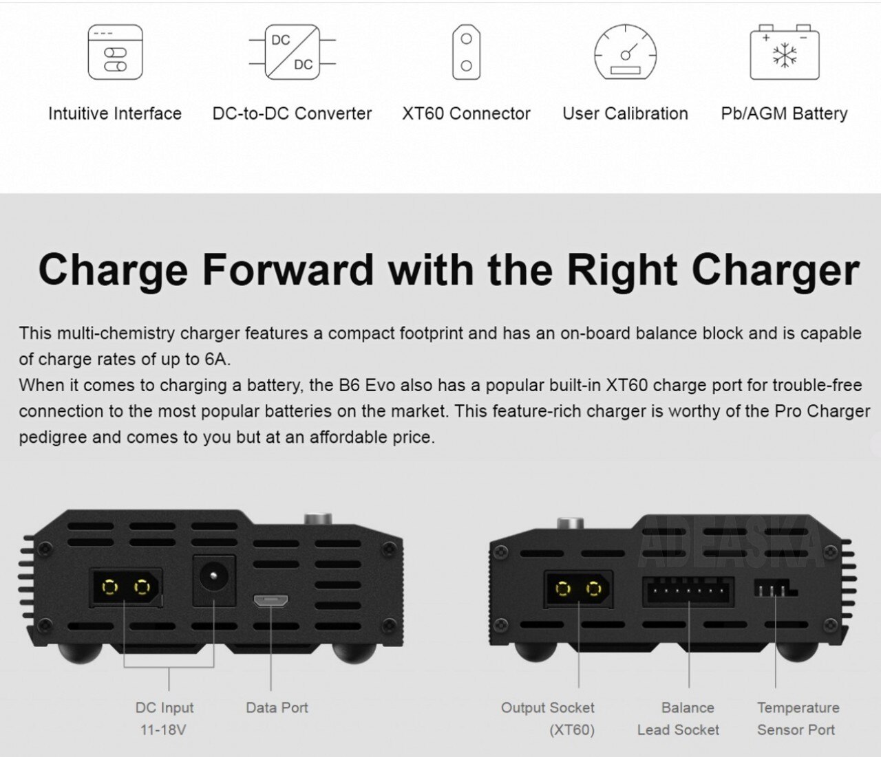 Original SKYRC IMAX B6 EVO 6A 60W Balance Charger Discharger Battery Charger For NiMH NiCD LiHV NiCd PB Li-ion XT60