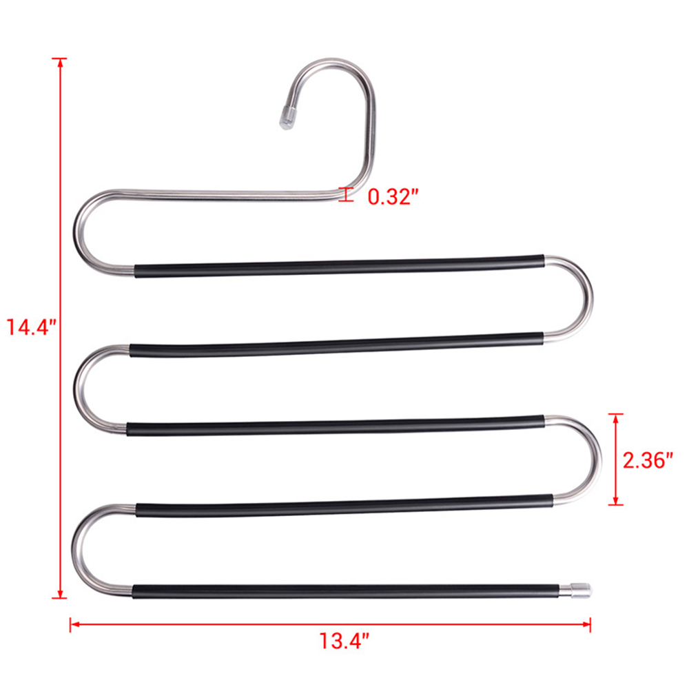 Vijf S-Type Lagen Broek Hanger Hangers Ruimtebesparend Kleding Broek Antislip Closet Organizer Voor Sjaal jeans Kleding Handdoeken