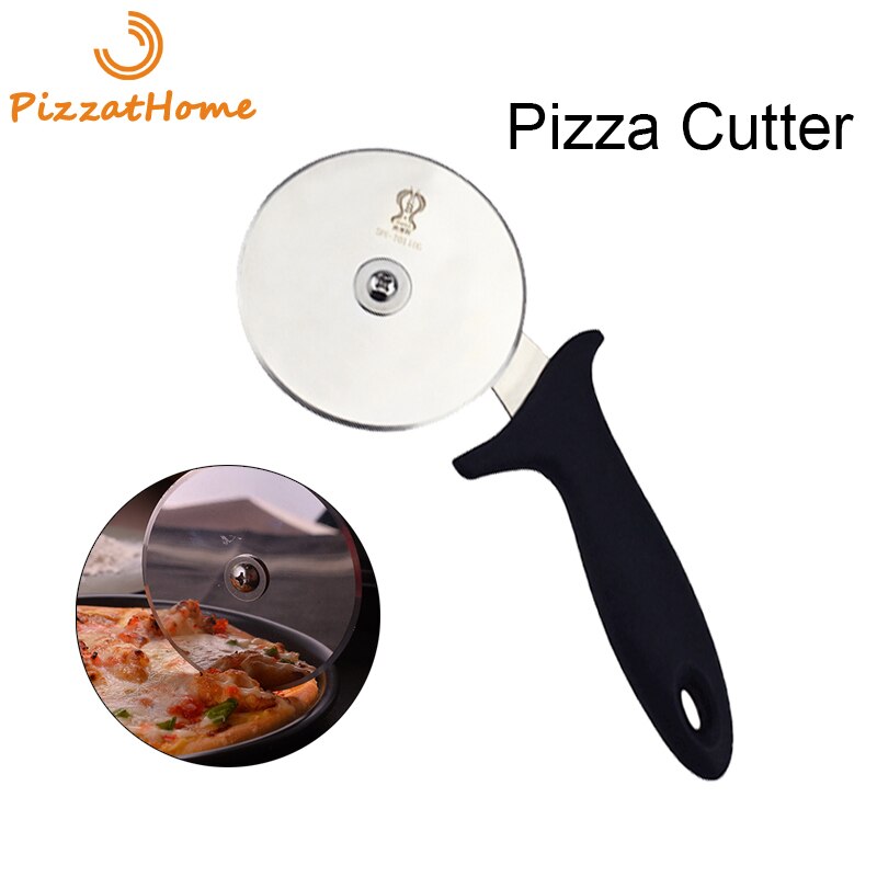 Pizzathome Roestvrij Stalen Wiel Pizza Snijder Glad Roterende Pizza Slicer Cutter Pizza Wiel Mes Met Antislip Plastic Handvat