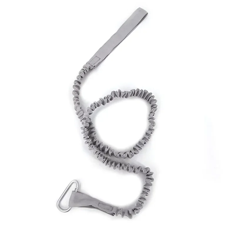 1PC Elastische Kajak Paddel Leine Angelrute Leine Dehnbare Coiled Lanyard Leine Sicherheit Seil Karabiner Rudern Boote Zubehör: WHITE