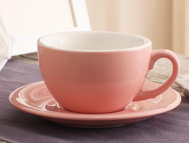 200ml Bunte Dicke Körper Neue Knochen China Cappuccino Tasse und Untertassen Keramik Kaffee Tasse Untertasse Latte Tasse Getränk