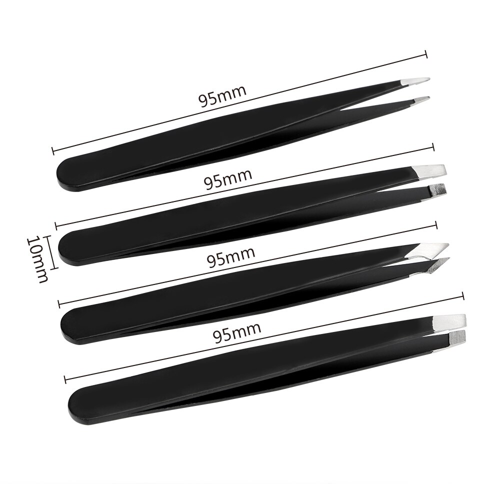 4 Piece/Set For DIY Eyebrow Industrial Precision Straight Tweezers Anti-static Stainless Steel Tweezers Repair Tools