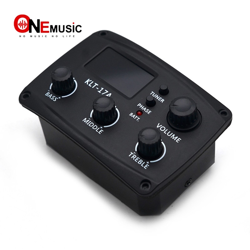 KLT-17A Acoustic Guitar EQ Preamp 70*48mm with Digital Procedding Tuner 3 Band EQ Equalizer with Tuner Guitar Pickup