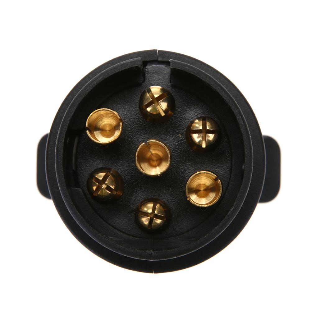 VODOOL 12V 7-Way Round Plastic RV Trailer Plug 7 Pin Plug Adapter Electrical Converter Round Socket Truck Trailer Connector