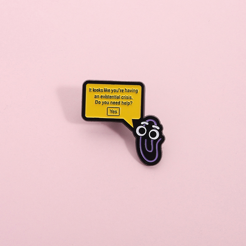 Leuke programmeur serie Creatieve cartoon minimalistische brief paperclip badge Emaille Pins Broches Kleding Badges Sieraden Cadeau