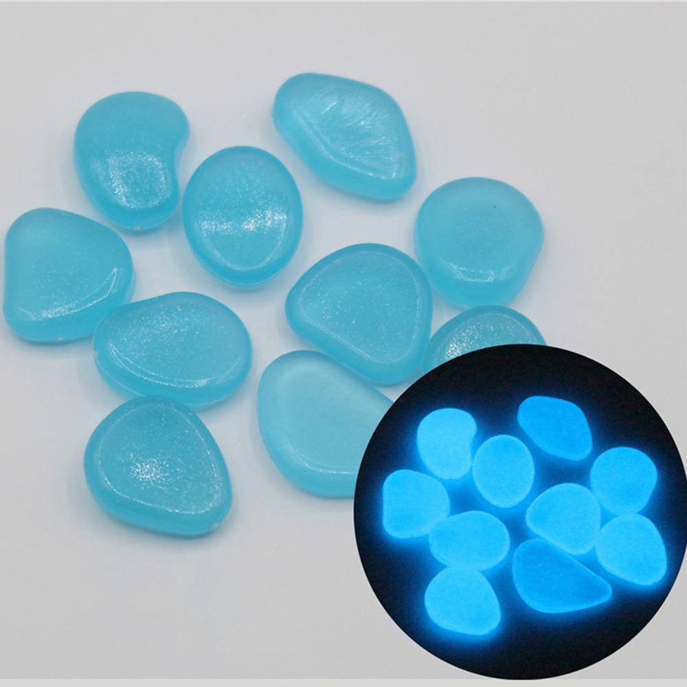 Taoup 25/50 stücke Luminous Glow Steine Glow in The Dark Garten Hof Dekoration für Aquarium Kiesel Felsen Pfad Terrasse Rasen fisch Tank: 50pcs / Stone 2