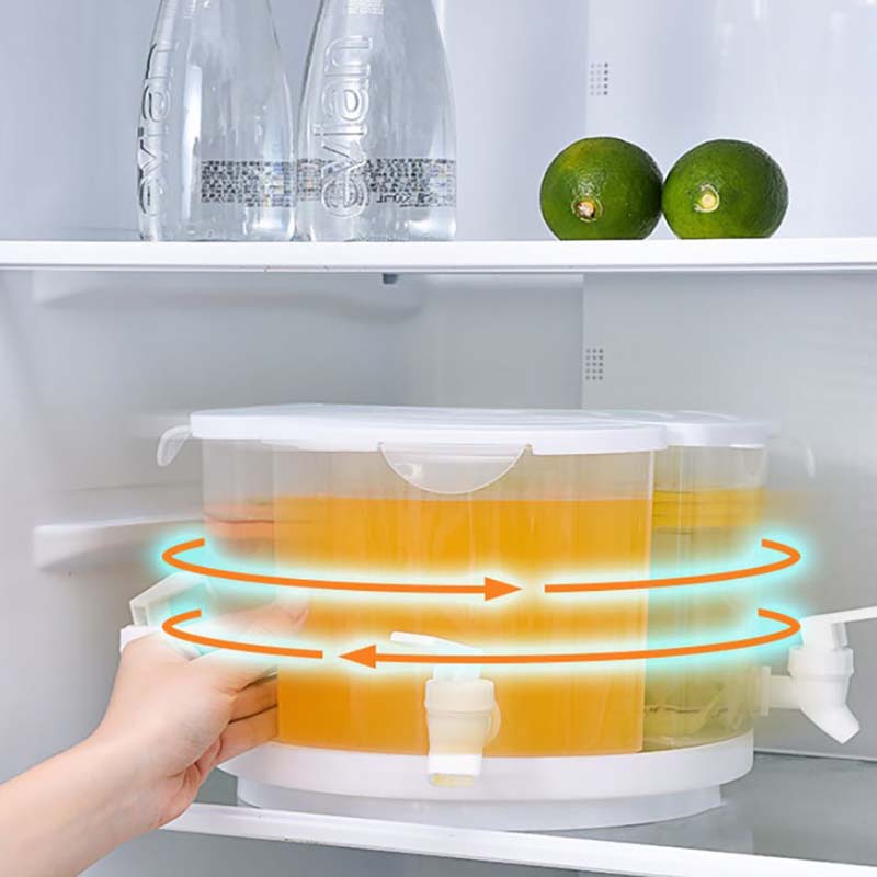 5.5L Rotatable Cold Water Kettle Household Beverage Distributor Fruit Teapot Cold Water Bucket Cold Water Kettle Drinking Set