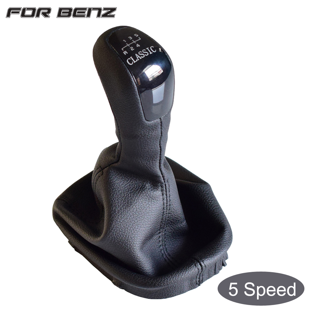 Palanca de cambios Manual para Mercedes Benz Clase C W203 S203, pomo de palanca de cambios de 5 y 6 velocidades, cubierta de bota de cuero, Gaitor, estilo de coche