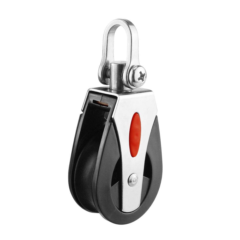 1500Lbs Load Capacity Sheave Block Universal Head Single Pulley Swivel Sailboat Plain Bearing Block Rope Runner Boat Accessories