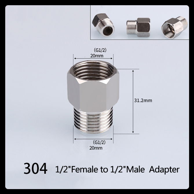 1/2 3/4 BSP 304 Stainless Steel Female Male Thread Tee Type Reducing Elbow Butt Joint Adapter Adapter Coupler Plumbing Fittings: 75*40mm / Silver