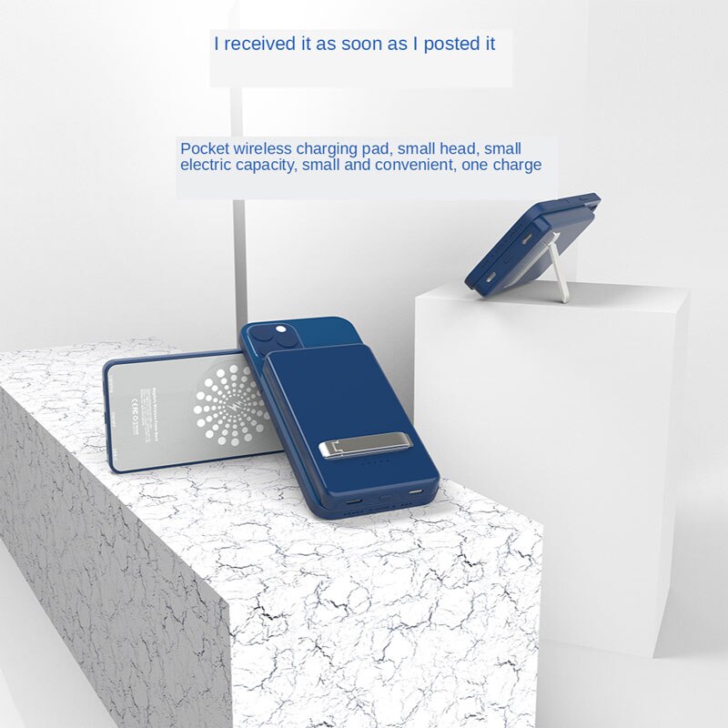 Magnetic Wireless Powerbank For iphone 12 Mini Pro Max 5000mAh Power Bank Rechargeable Batteries External Battery With Stand