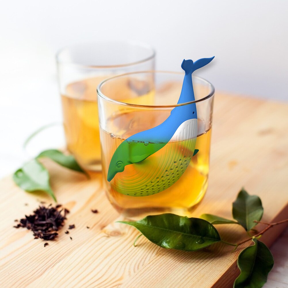 1 pièces Silicone baleine-forme sachet à thé filtre à thé infuseur à thé mignon passoire filtre diffuseur pour thé café épices