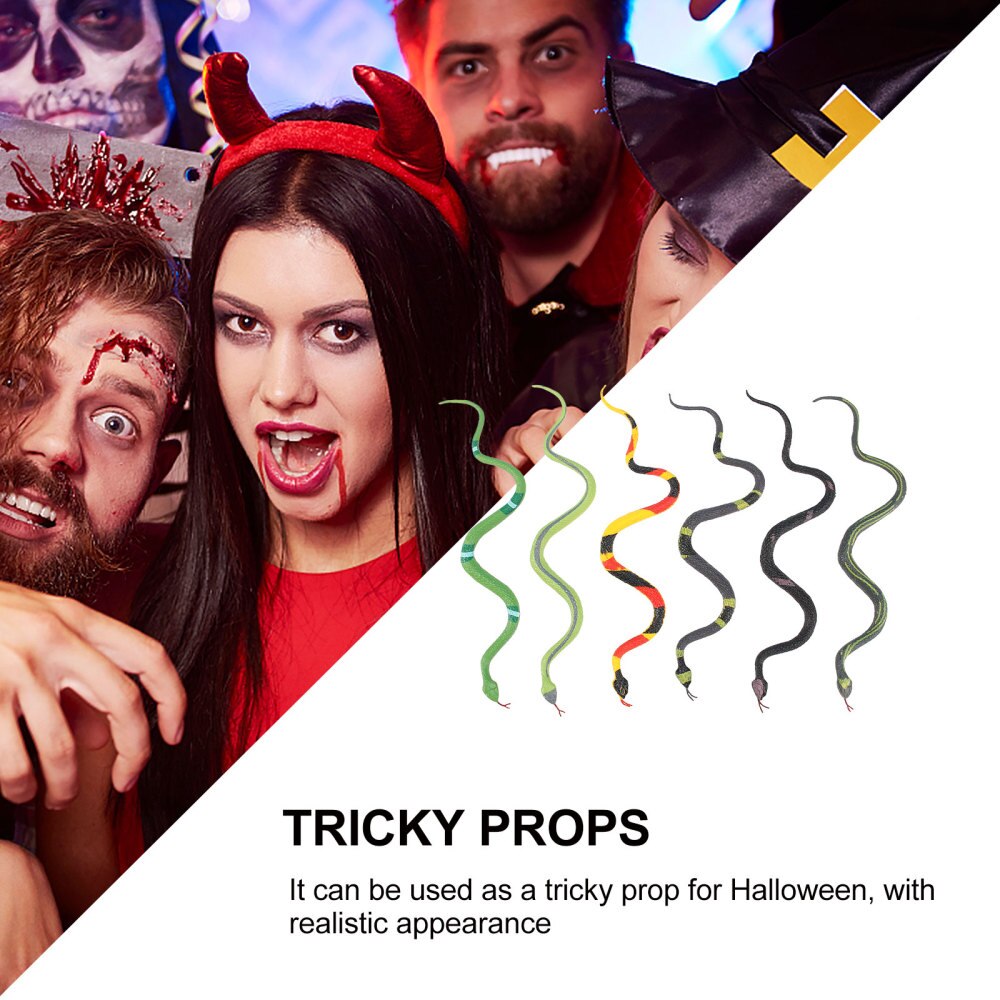 6Pcs Realistische Slang Model Speelgoed Simulatie Unieke Snake Model Trick Prop Prank Snake Prop Voor Scene Layout Festival Prank