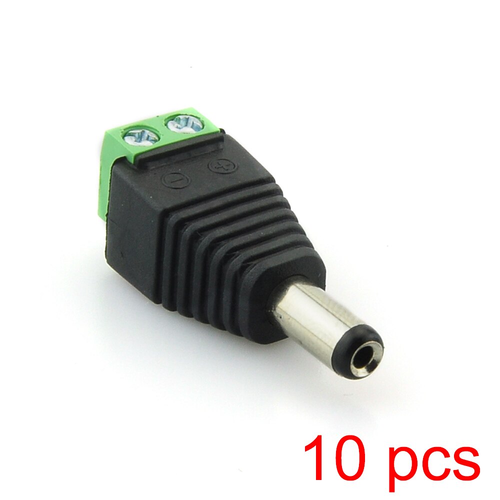10x DC Mannelijke 2.1x5.5mm Jack Plug Adapter Connector voor CCTV Camera