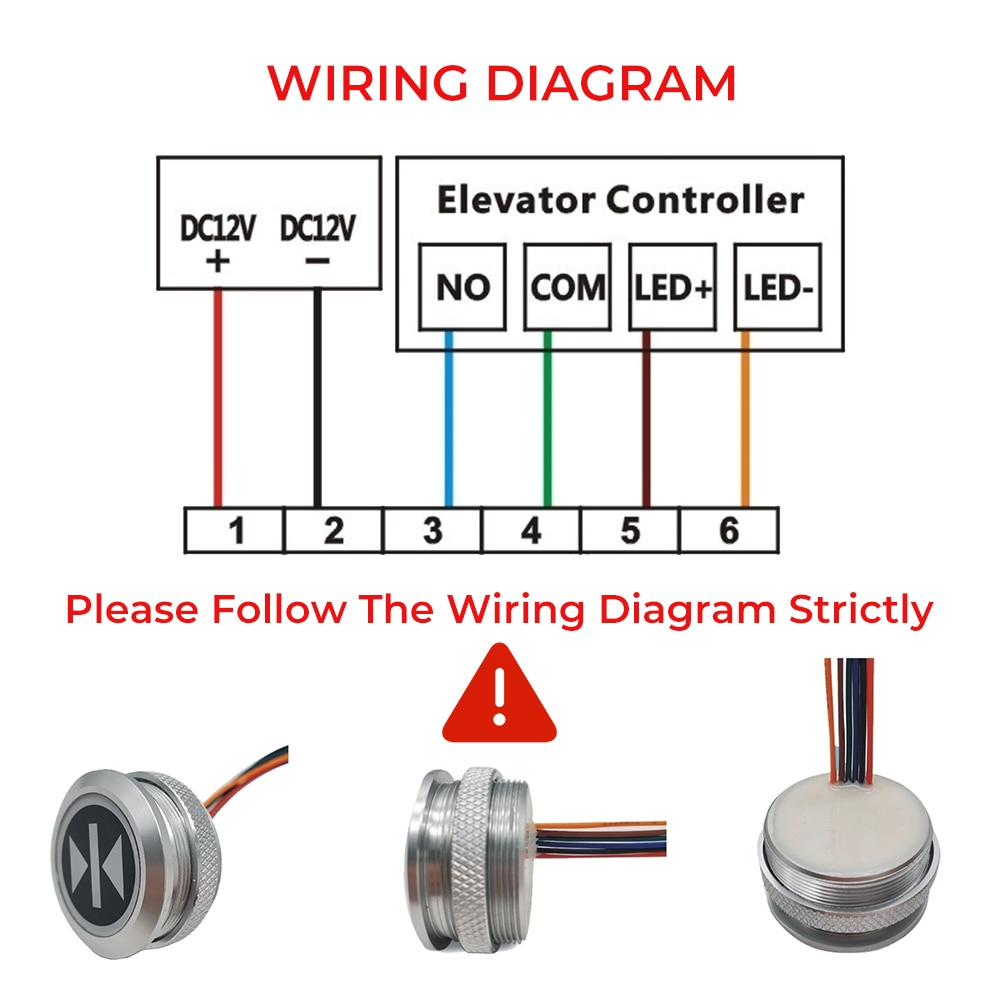 Touchless Sensor Elevator Round Push Button IP68 Waterproof Control Buttons Stainless Steel Doorbell Switch Sensor Door Button