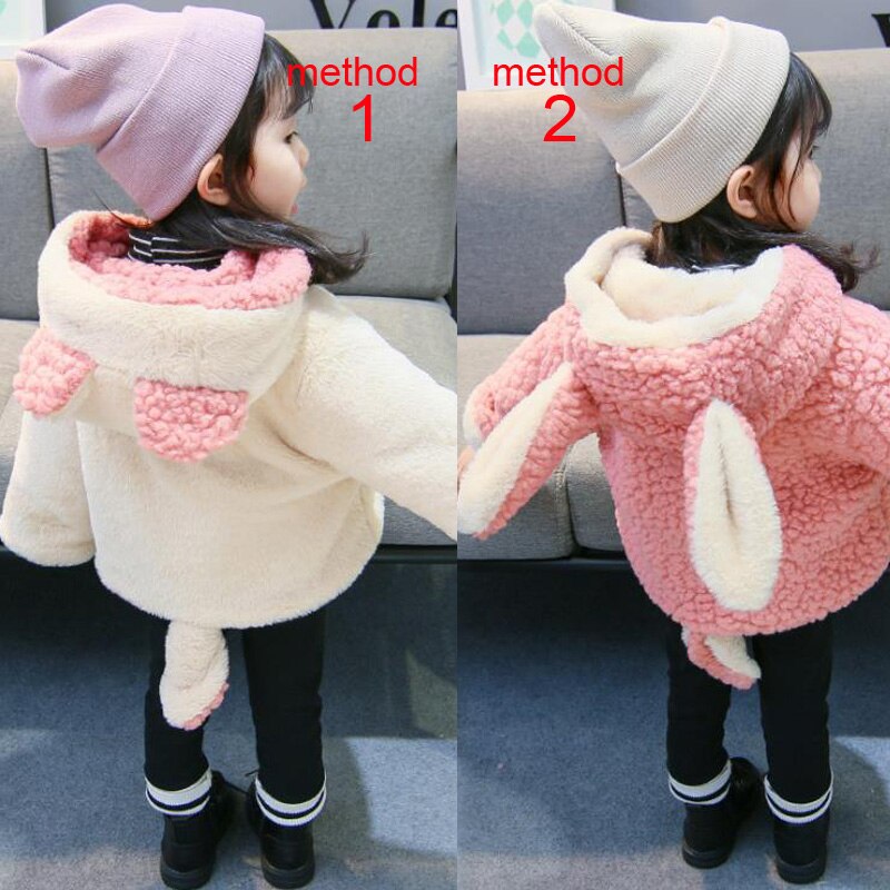 Casaco quente recém-nascido para meninas engrossar algodão roupas de inverno do bebê mais jaqueta de veludo 1-2-3 anos de idade da menina coreana da criança outerwear