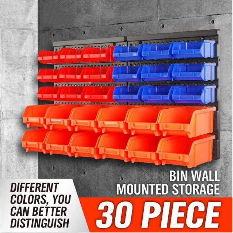 Wall-Mounted Parts box hardware Screw classification Components Storage box Garage Unit Shelving Organiser Plastic toolbox