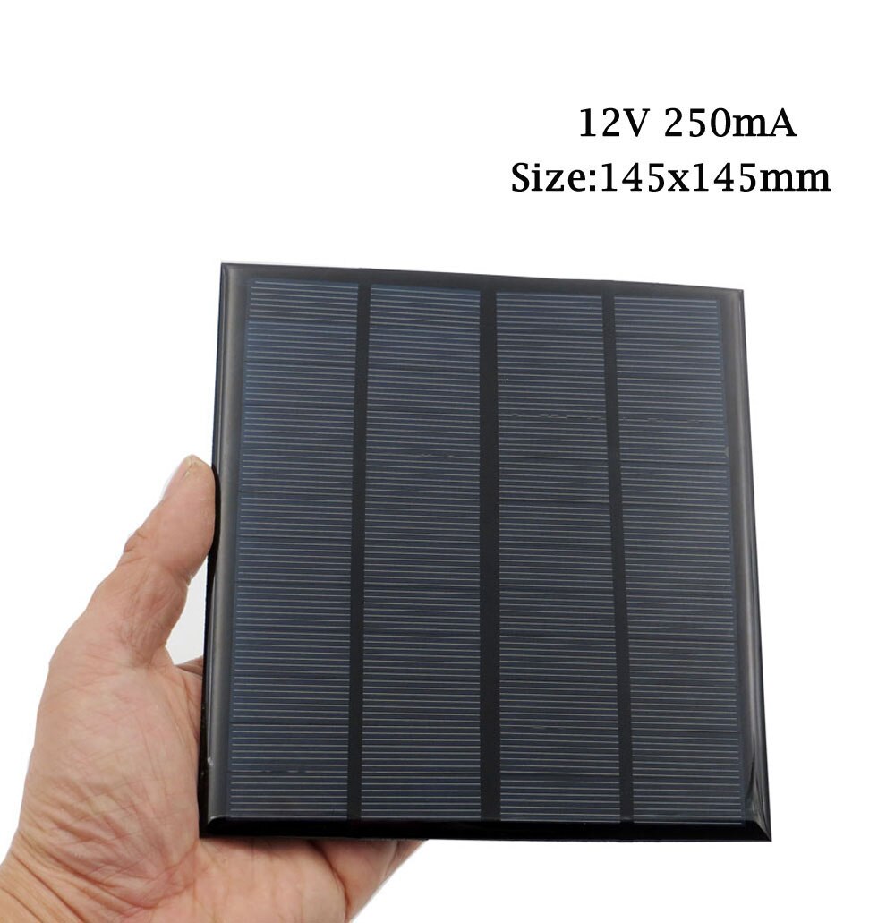 Solcellepanel 12 v volt batteri mobiltelefon opladere 12v dc mini solsæt diy til bærbar bilbus rv ekstern batteriopladning: 3w