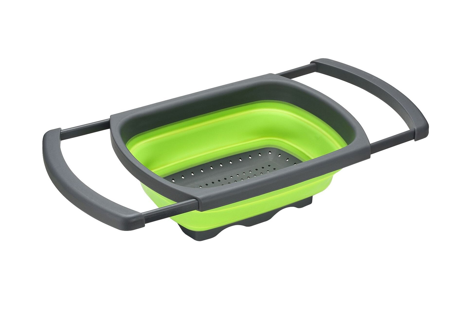 Passoire rétractable pliable en silicone au-dessus de l'évier avec poignée, passoire pliable de cuisine, bols, panier de filtre à eau de vidange: Vert clair