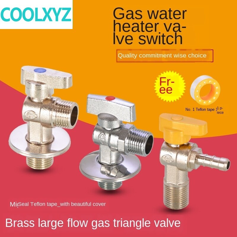 Válvula triangular 1/2in 3/4in, válvula de retención de la tubería de Gas Natural con núcleo de bola de cobre, válvula de retención de ocho caracteres, válvula de bola con interruptor de gran flujo