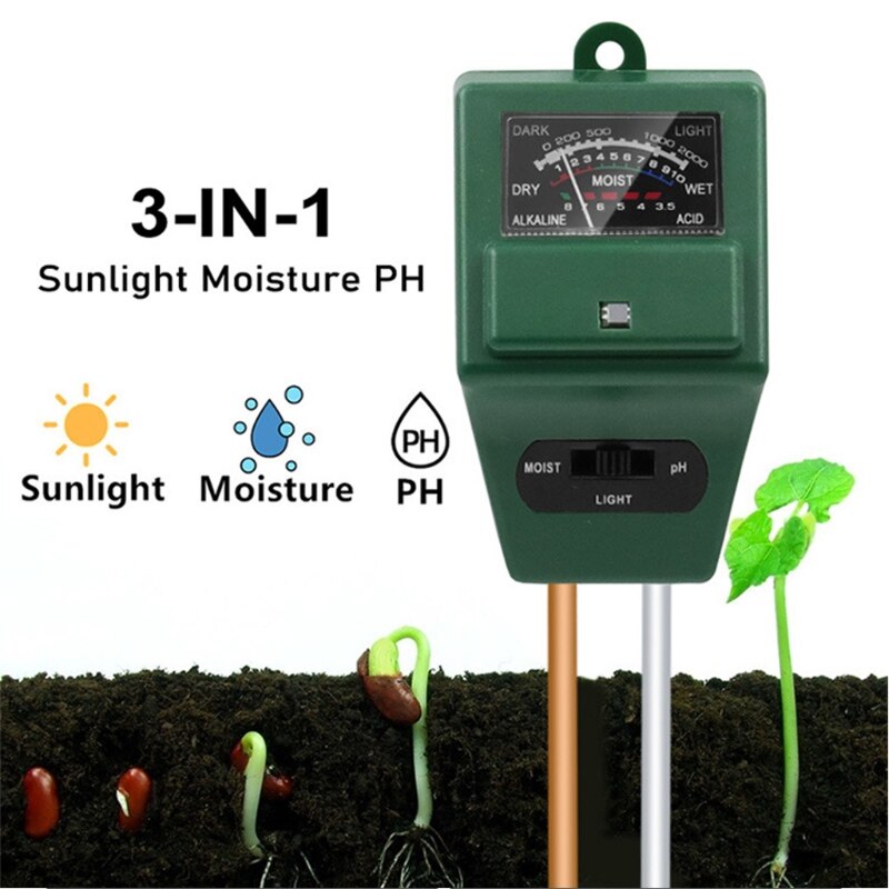Outdoor Soil Moisture Measuring Sensor Tester Humidity Hygrometer Hydroponic Gardening Water Plant Flower Soil PH Tester Meter