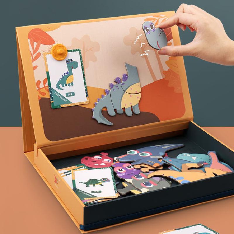 Magnetische Puzzel Kinderen Onderwijs Speelgoed Dier Brief Voertuig Bijpassende Jigsaw Schilderen Set Game Vroeg Leren Speelgoed Voor Baby