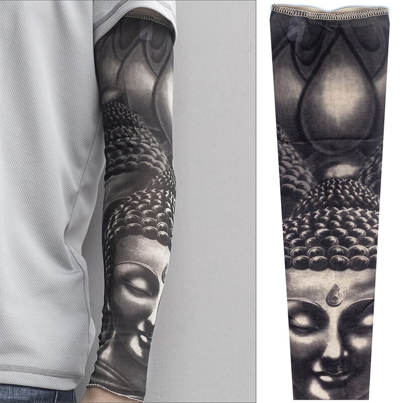 À la diable Hordes Nylon faux tatouage bras jambe Oversleeve temporaire tatouage bras manches cyclisme pour la Protection solaire: 6