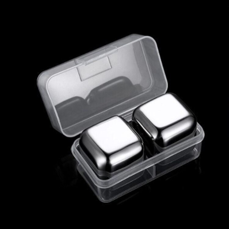 2/4/6/8pcs Stainless Steel Ice Cubes Metal Quick-Frozen Ice Wine Beer Cooler Chiller Whiskey Stones Keep Cold Longer Bar Tools: 2pcs