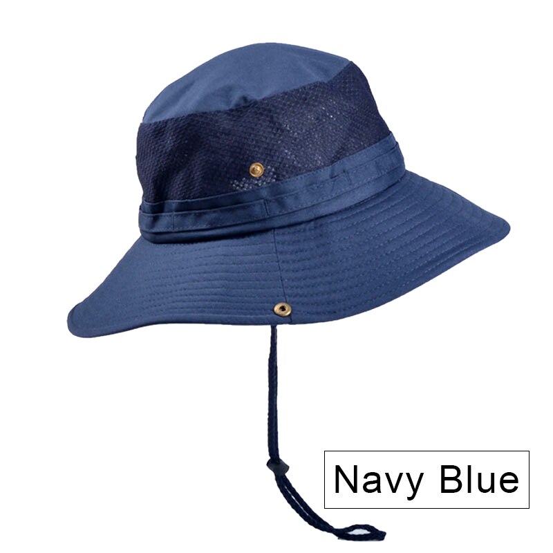 K31 Mannen Hoed Panama Emmer Hoed Outdoor Zon Hoeden Voor Mannen Mode Zomer Hoed Zonneklep Visser hoed Anti-Uv Zonnehoed: K31-NavyBlue