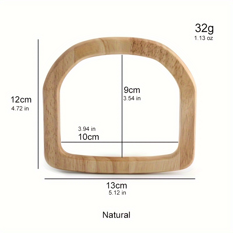 2PCS Natural Color Hexagonal Trapezoid Beach Straw Bag Woven Bag Handle Wooden Handbag Handle Replacement DIY Bag Accessories: Rose Gold