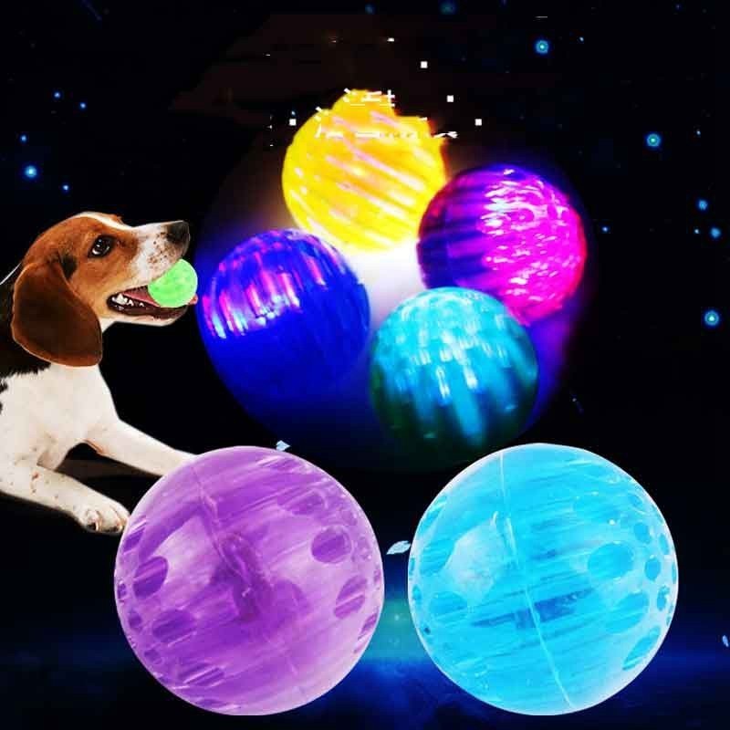Speelgoed Knipperende Speelgoed Bal Interactieve Rubberen Ballen Gloeiende Hond Chew Speelgoed Hond Flash Bal Balle Giet Chien Knipperende licht
