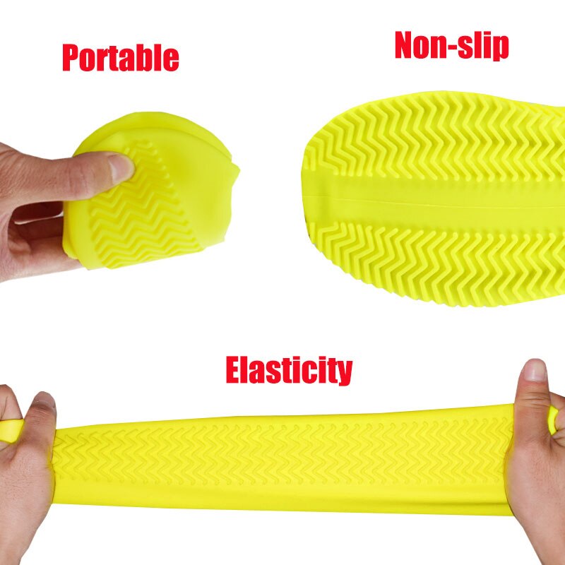 Silikon Überschuhe wiederverwendbar Wasserdicht Regensicher Schuhe Abdeckungen Regen Stiefel Nicht-Unterhose Waschbar unisex Tragen-Beständig Schuh abdeckungen W1