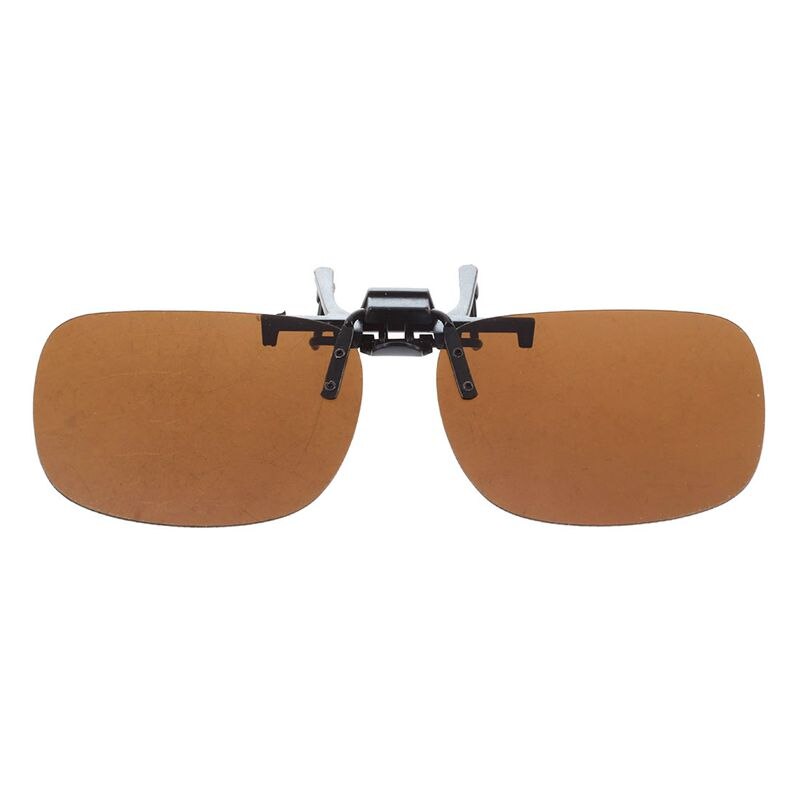 Gafas de sol polarizadas Unisex color marrón oscuro rectángulo abatible hacia arriba con Clip
