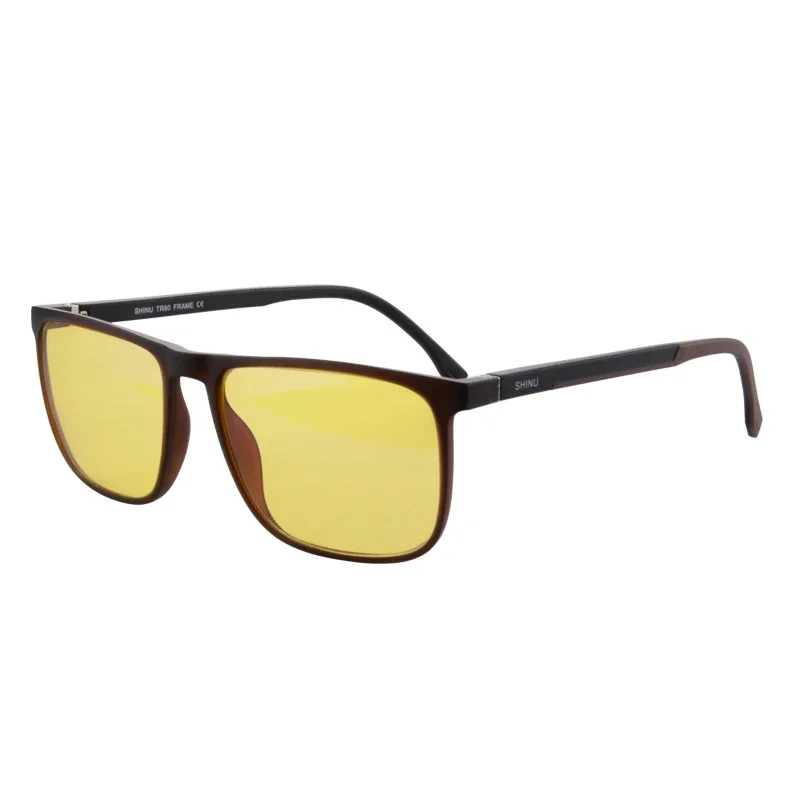 Óculos bloqueadores de luz azul SHINU com lentes vermelhas protegem seus olhos de tensão digital Óculos de bom sono Homens Lente de olho vermelho: Azul