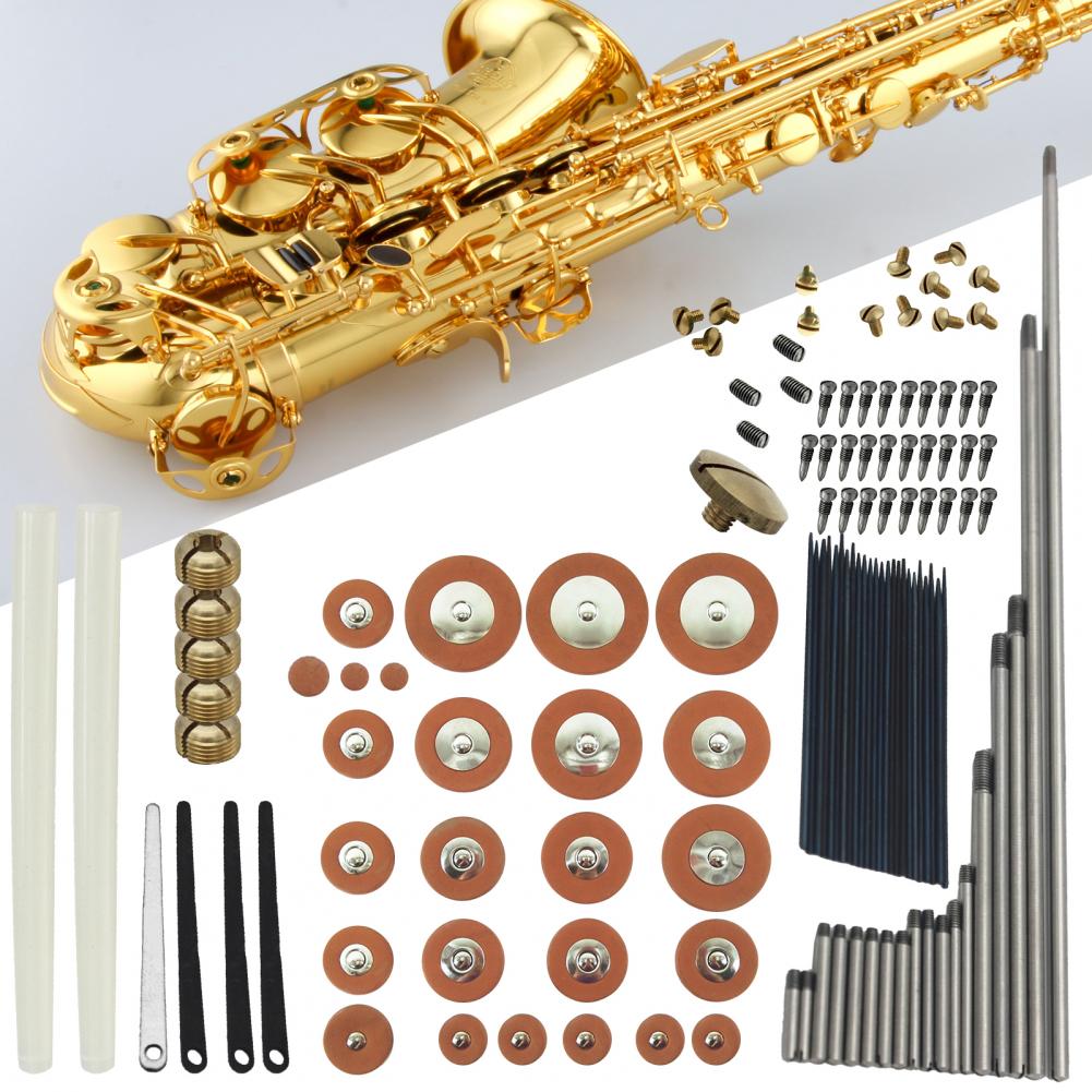1 Set Sax Repair Kit Multipurpose Replace Broken Parts Compact Alto Saxophone Fix Screws Pads Set for Instrument
