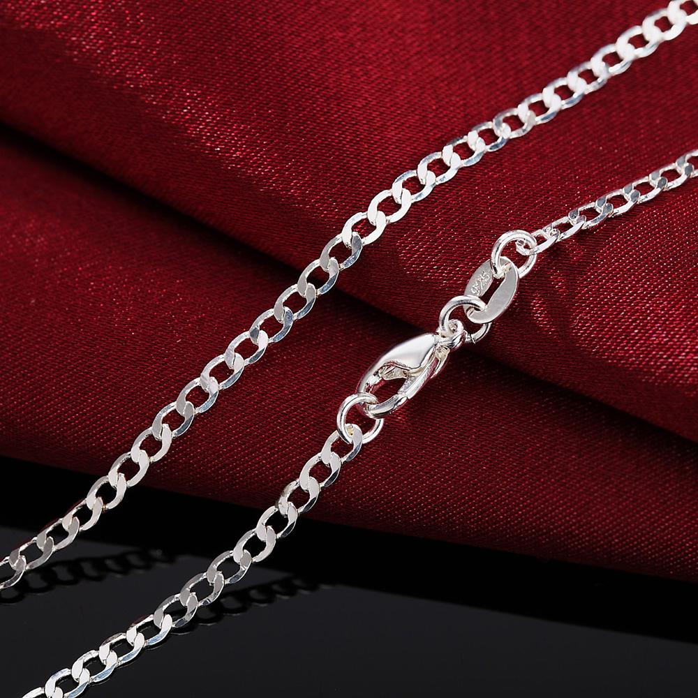 Dunne Gedeelte 5Pcs 925 Zilveren Ketting 2Mm Sideways Zilveren Ketting Diy Met Ketting Sleutelbeen Keten 16''18''20''22''24