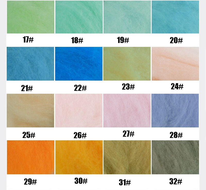 63 farger spansk stift ull nålfilting roving ull nål tovet raskt lett å forme 50g/100g/150g/200g/300g til valg