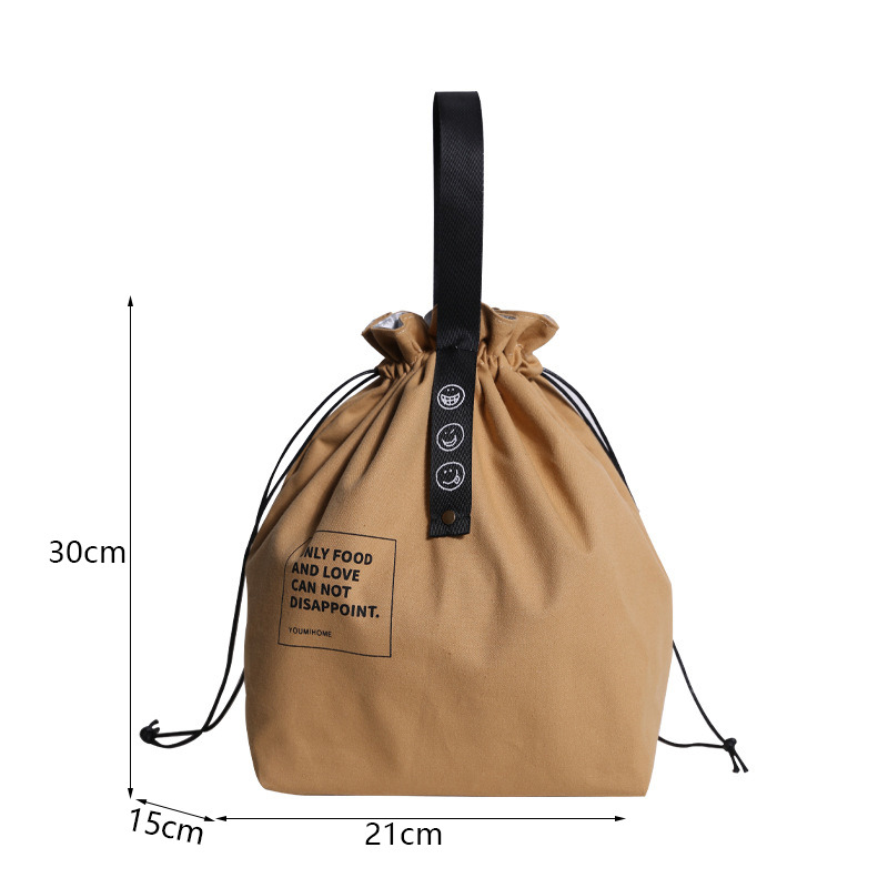 Canvas Lunch Bag Bento Box Handbag Outdoor Portable Picnic Dinner Container School Fresh Keeping Food Storage Tote Accessories: Blue