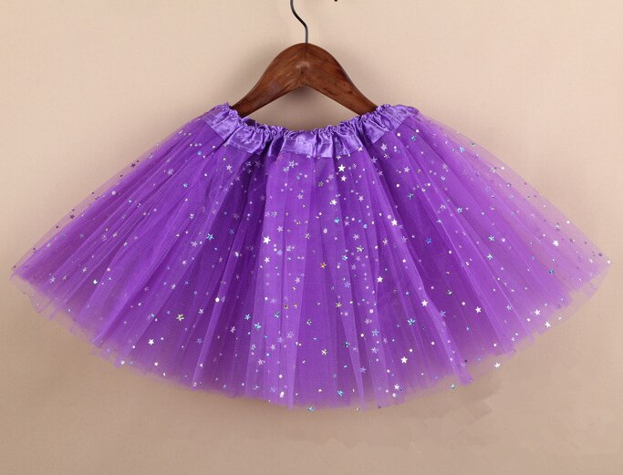 Børn baby stjerne glitter dans tutu nederdel til pige paillet 3 lag tyl lille barn pettiskirt børn chiffon sorte nederdele