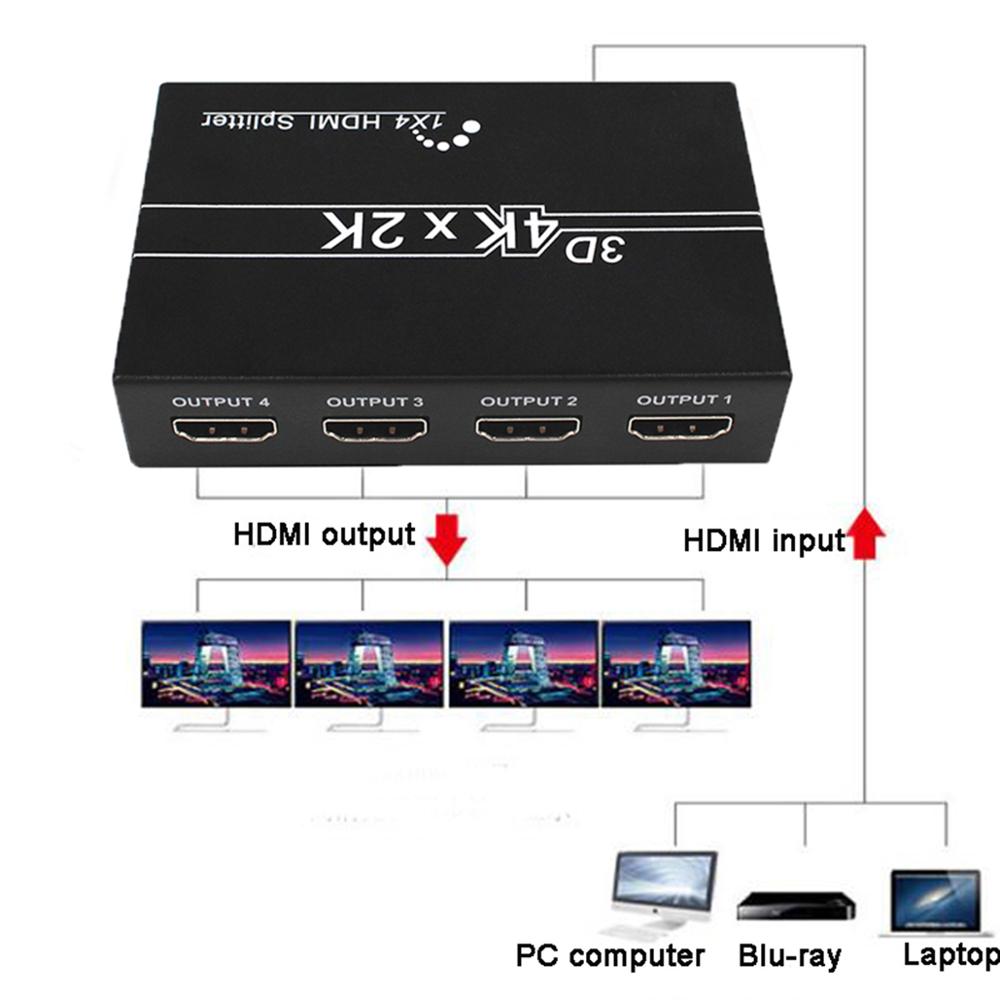 HDMI Switch Switcher 1X2 1X4 Dual Display 4K HDMI Splitter Full HD 1080p Video voor HDTV DVD PS3 Xbox
