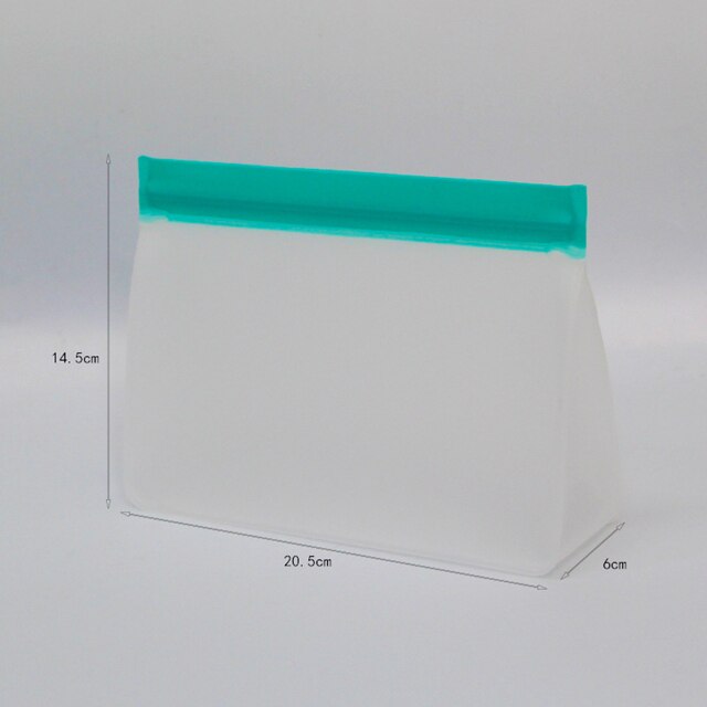 Silicone Voedsel Opslag Container Lekvrij Containers Herbruikbare Stand Up Zip Shut Zakken Cup Verse Zak Voedsel Thuis Keuken Organizer: 20.5x16x6cm