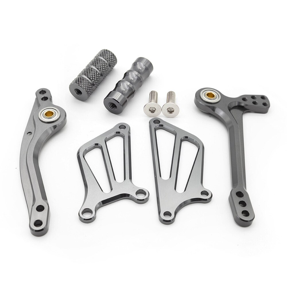 Für Suzuki SV650 SV650S SV 650 Aluminium Motorrad Fußrastenanlage Fußstütze Fußrasten Brems Getriebe Schicht-Schalthebel + flüGel: grau